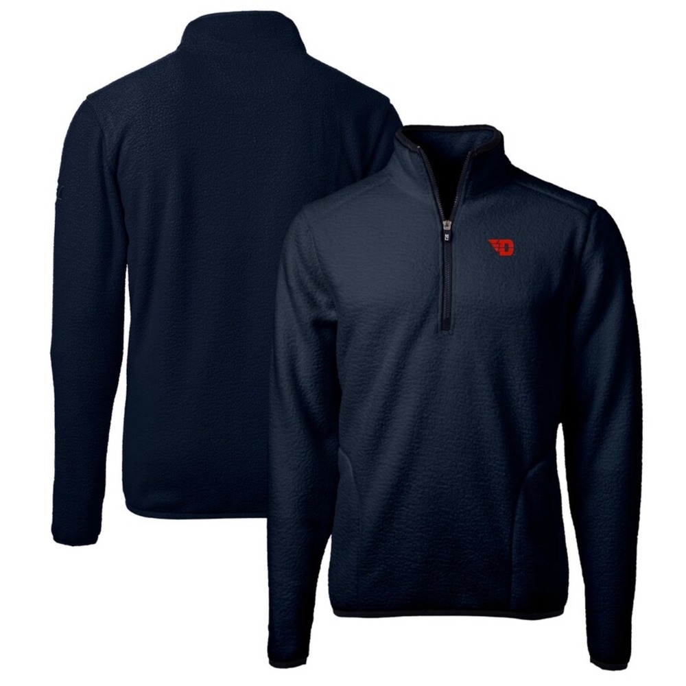 Men's‎ Cutter & Buck Navy Dayton Flyers Sherpa Fleece Quarter-Zip Jacket XL